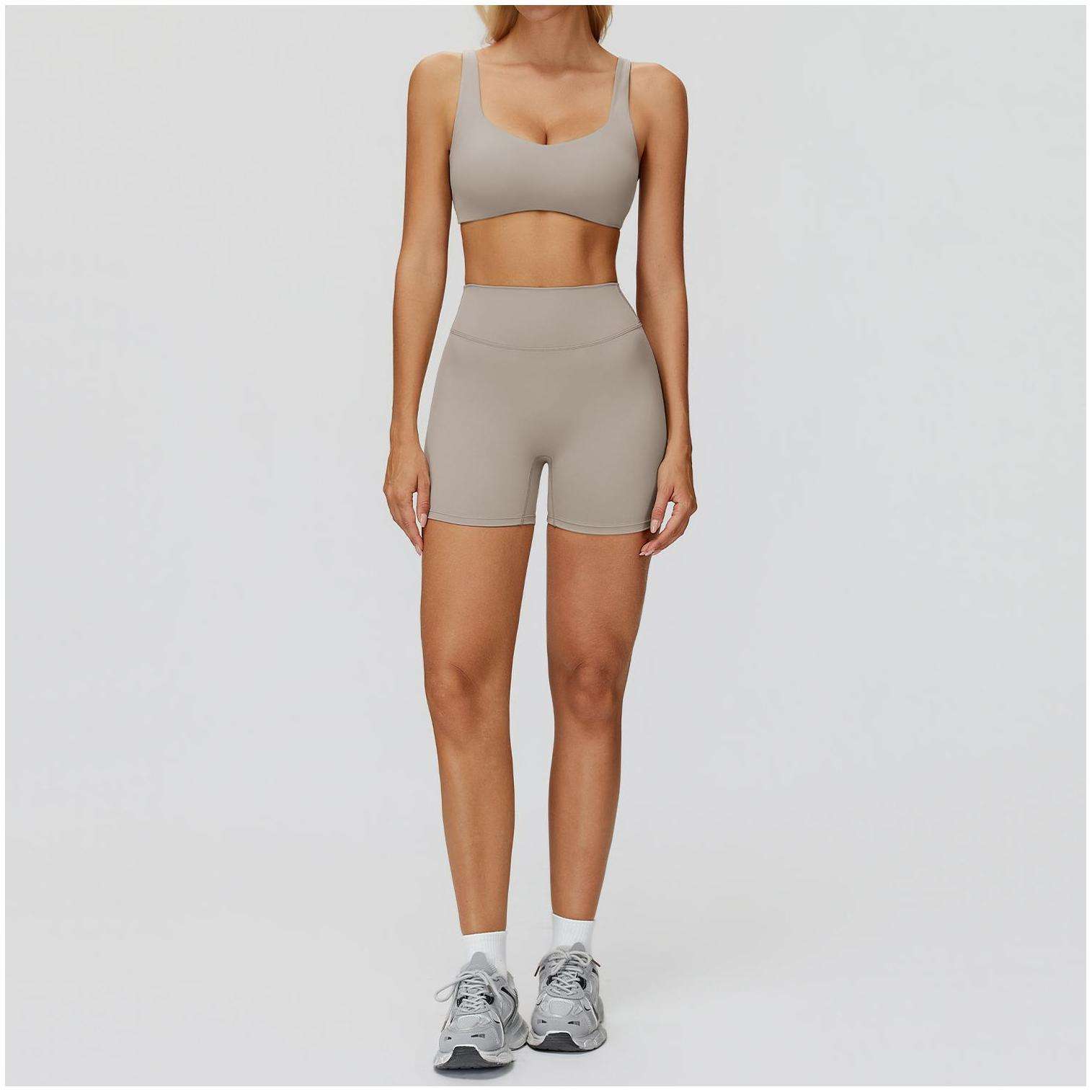 1-Soutien-gorge + Short-Camel Marron