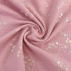 Vêtements de détente en <span class=keywords><strong>gaze</strong></span> pour femme et bébé, personnalisables avec n'importe quel motif, à paillettes et dorure, en tissu bulle 100% coton, avec impression brillante à effet feuille d'or et argent - Product Image 3