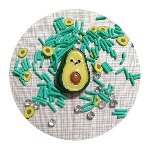 Populaire 1 sac dessin animé sourire visage avocat Flatback résine breloques Mini argile arrose ornement Slime faisant <span class=keywords><strong>ongles</strong></span> bricolage artisanat déco - Product Image 5