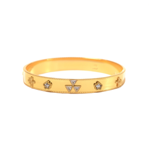 Diamond <b>Bangle</b> Bracelet 316L Stainless Steel PVD Gold Plating Sustainable Resistant Jewelry for Women - Product Image 2