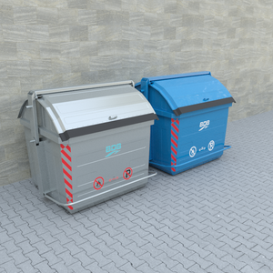 Contenedor de Basura de Acero Galvanizado BDB Metal 3200L, Sobre el Suelo - Product Image 1