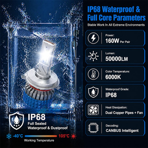 Phare LED H4 160W 50000LM Super Lumineux Kit Canbus Pour Voiture Plug and Play Pour le Marché du Mexique et du Brésil - Product Image 4