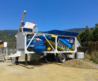 KEXIN Centrale à béton mobile et portable mini, ligne de production contrôlée par PLC, avec moteur, boîte de vitesses, pompe, à vendre