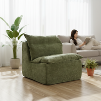 Canapé modulaire convertible moderne, fauteuil lounge carré, dossier entièrement compressé, canapé-lit écologique pour villa, appartement, salon