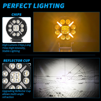 Lumière de travail LED ronde DXZ 12/24V 36W, blanc 6500k, faisceau spot/diffuseur pour véhicule tout-terrain, camion, tracteur, lumière auxiliaire de 4 pouces