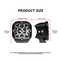 Projecteurs LED Cube 5x5 pouces 80W, feux de brouillard ambre, feux de travail tout-terrain pour véhicules tout-terrain, camions, motos, feux auxiliaires LED