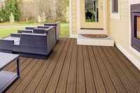 Plancher en WPC Co-extrudé Haute Densité Imperméable Antidérapant pour Villa et Cour, Accessoires Anti-corrosion KINEASE Flottant