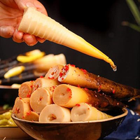 Aperitivos vegetales esenciales para el período de pérdida de grasa, condimento natural bajo en sal, brotes de bambú pelados a mano