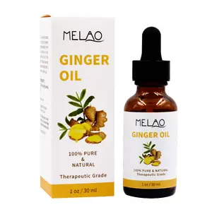 MELAO Vendita Calda di Olio Essenziale di Zenzero Olio da Massaggio per i Capelli e La Pelle 30ml