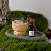 Coupelle vide en béton texturé pour bougie aromatique, diffuseur de parfum en pierre, décoration DIY