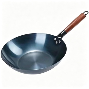 <span class=keywords><strong>Wok</strong></span> Chino de Acero al Carbono Azul con Fondo Plano, Sartén Comercial para Cocina, Uso en Hoteles, Servicios de Alimentación y Cocina - Product Image 6