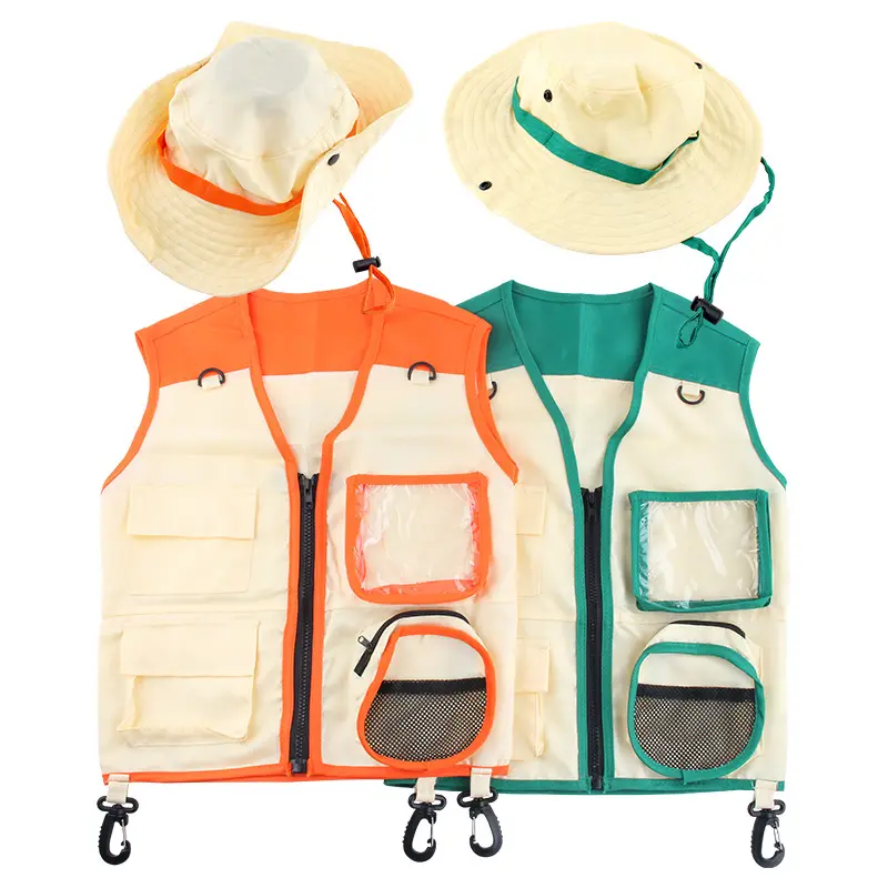 Giocattoli per bambini Kit di costumi per bambini Explorer tra cui gilet Safari e cappello, avventure all'aperto e giochi di ruolo