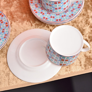 12pcs tasses et soucoupes en céramique de luxe décorations pour la maison en porcelaine osseuse vente en gros - Product Image 3