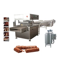 Línea de producción de barras de dulces, equipos de barras de chocolate con chocolate