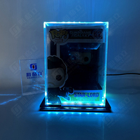 En gros Taille Personnalisée De Bureau Pop Clair Acrylique Boîte Led Lumière Avec Base Noire