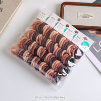 MUJU B537 Lot de 6 élastiques à cheveux en TPU en spirale de 3,5 cm, style fil téléphonique, ensembles dégradés de 6 couleurs, avec carte logo personnalisée, prêt à la vente au détail