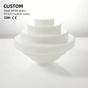 Lámpara de mesa de cristal de lujo BO <span class=keywords><strong>GLASS</strong></span>, pantalla de ópalo blanco con base de ámbar degradado, luz LED decorativa moderna acentuada en oro - Product Image 1