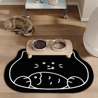 Tapis d'alimentation pour animaux de compagnie, motif chat mignon, antidérapant, imperméable, lavable, anti-déversement, pour la maison, vente en gros