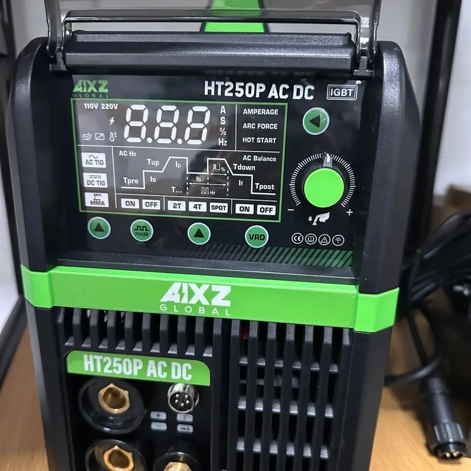 Controle digital IGBT pesados ac dc inversor argônio gás tig vara pulso alumínio máquina de solda industrial 250P ACDC ACDC