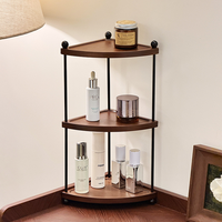 Outils d'organisation pour le rangement à domicile, étagère de rangement, étagère d'angle en bois triangulaire à 3 niveaux