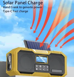 588D DAB Digital Home FM AM Radio SW MP3 Player Wireless Speaker 5000mah Battery Power Bank Solar Charge Flashlight Fm Radio