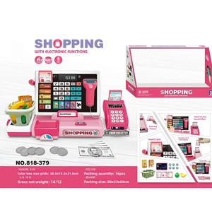 Juguete de <span class=keywords><strong>Caja</strong></span> <span class=keywords><strong>Registradora</strong></span> para Niños, Juego de Imitación con Cesta de Compras, Función de Calculadora, Juego de Roles Educativo - Product Image 3