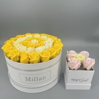 Cajas de Regalo de Flores Preservadas Modernas y Lujosas Hechas a Mano, Personalización de Cajas de Papel con Estampado de su Logotipo