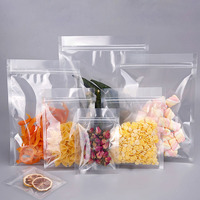 Sachets en plastique transparents refermables anti-odeur avec fermeture éclair et encoche de déchirement pour bonbons, noix, riz et chocolat