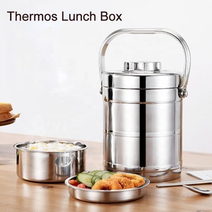 Tiffin-fiambrera de acero inoxidable con aislamiento de doble pared, termo <span class=keywords><strong>para</strong></span> <span class=keywords><strong>comida</strong></span> caliente - Product Image 2
