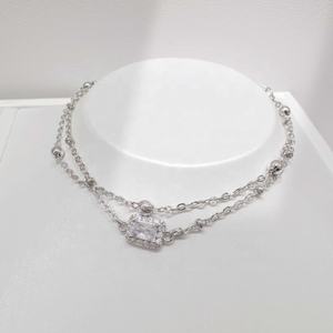 Bracelet assorti double couche en argent sterling 925 plaqué or, style western, délicat, pour femme. - Product Image 1