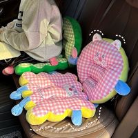 Coussin de siège en peluche rond en forme de donut et carré en forme de toast, deux formes, avec visage brodé mignon et membres 3D, coussin de chaise doux et moelleux pour étudiant
