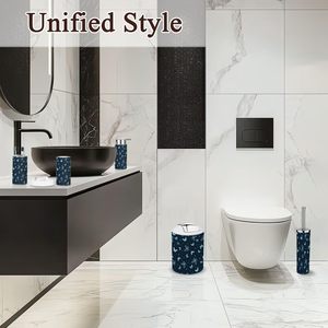 Hermosas mariposas Patrón sin costuras Imprimir 6 piezas Juego de accesorios de baño de lujo Decoración para el hogar St Juegos de accesorios de baño - Product Image 2