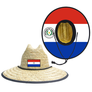 <span class=keywords><strong>หมวก</strong></span>ฟางชายหาดสีธงชาติออสเตรียและปารากวัยสำหรับผู้ชายและผู้หญิงจาก JAKIJAYI ขายส่ง - Product Image 3