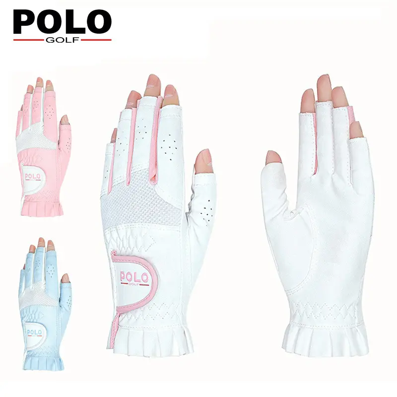 TTYGJ Gants de golf pour femme avec doigt ouvert respirant et protection solaire pour droitier Cabretta Leather Left Hand