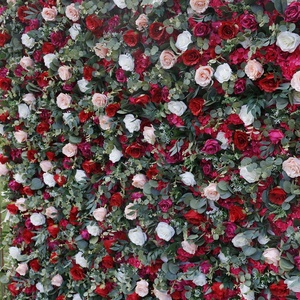 Customized <b>Artificial</b> <b>Flower</b> <b>Wall</b> with Red and pink Fake <b>Flowers</b> and <b>Artificial</b> Plants for Birthday Party Background <b>Wall</b> - Product Image 3