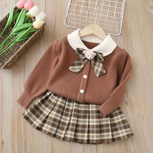 Maglione per bambini JK Set autunno nuovo stile gonna da principessa da bambina <span class=keywords><strong>elegante</strong></span> Set di due pezzi <span class=keywords><strong>abbigliamento</strong></span> autunnale per bambini - Product Image 3