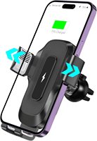Nouveau support de téléphone sans fil pour voiture avec chargeur, instructions vocales, charge rapide, design flexible, portable, ajustement universel