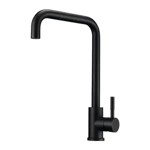 Factory Wholesale Black Stainless Steel Kitchen Faucet 360 Degrees Rotary Sink Mixer Hot And Cold Water Mixing Faucets