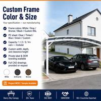 Abri double pour voiture préfabriqué facile à assembler, en alliage d'aluminium électrophorétique, imperméable, pour extérieur, pour villa, OEM ODM