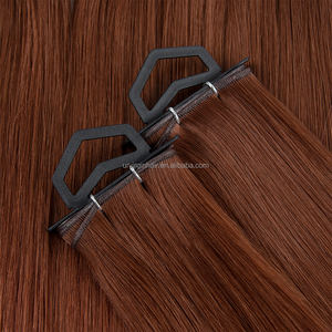 Spedizione Rapida, <span class=keywords><strong>Extension</strong></span> per <span class=keywords><strong>Capelli</strong></span> Premium Genius Weft, <span class=keywords><strong>Capelli</strong></span> Umani Vergini con Cuticole Allineate, Colore Vino - Product Image 1