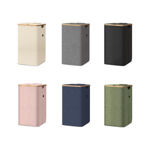 Suministro <span class=keywords><strong>de</strong></span> fábrica, cesto <span class=keywords><strong>de</strong></span> ropa sucia <span class=keywords><strong>de</strong></span> 110/140L con tapa, organizador alto <span class=keywords><strong>de</strong></span> papelera con asas <span class=keywords><strong>de</strong></span> bambú, cestas <span class=keywords><strong>de</strong></span> ropa sucia grandes - Product Image 2