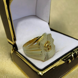 Traditional Gold Om <b>Ring</b> for <b>Men</b> Classic Religious Design Finger <b>Ring</b> Indian Gold Jewellery for Daily Wear - Product Image 3