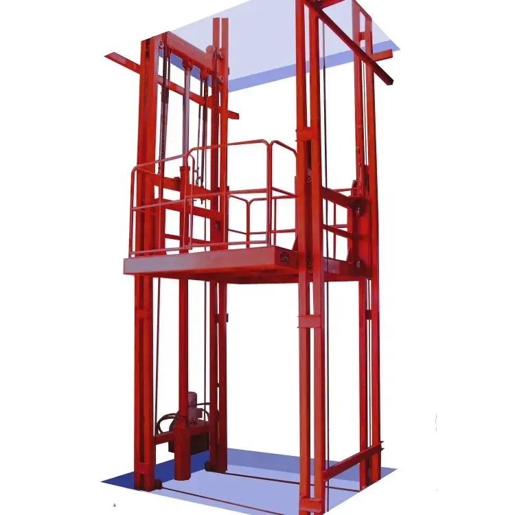 Double-track freight elevator cargo lift with large load large platform