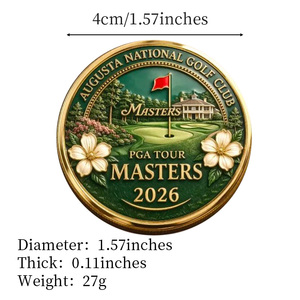 Moneda Conmemorativa del Torneo <span class=keywords><strong>Masters</strong></span> 2026 del Augusta National Golf Club, Artesanía en Metal, Decoración con Temática de Golf, Regalo Coleccionable - Product Image 4