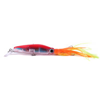 Grosir umpan Jig plastik keras 14CM 40G dengan rok panjang umpan renang untuk memancing air asin air tawar