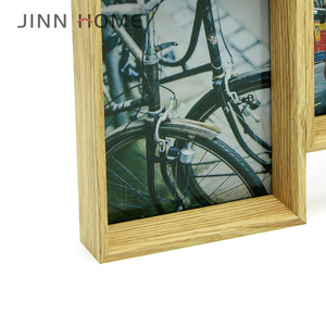 Tự Nhiên Gỗ Sồi Phong Cách Cắt Dán Hình Ảnh Khung Với Kính Hiển Thị <span class=keywords><strong>3</strong></span> Mở Gia Đình Đa Hình Ảnh Khung Cho Tường Treo - Product Image 4