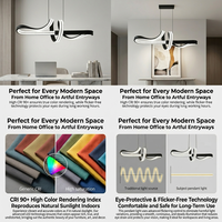 Suspension LED moderne à ligne ondulée, corps en aluminium, intensité variable, commande vocale Tmall Wizard, haute luminosité 98W, pour îlot de cuisine