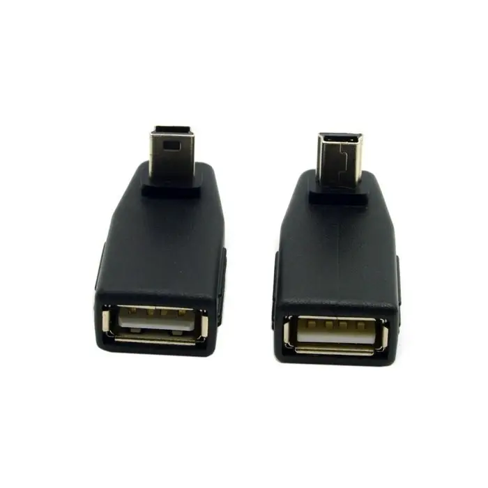 미니 USB 5Pin 남성 to USB 여성 90 도 각도 변환기 커넥터 데이터 동기화 OTG 어댑터 자동차 MP3 MP4 태블릿 전화