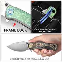 Couteau en titane cristallin de conception originale PioneerEDC, lame M390, couteau de poche pour l'autodéfense, couteau tactique en titane premium EDC