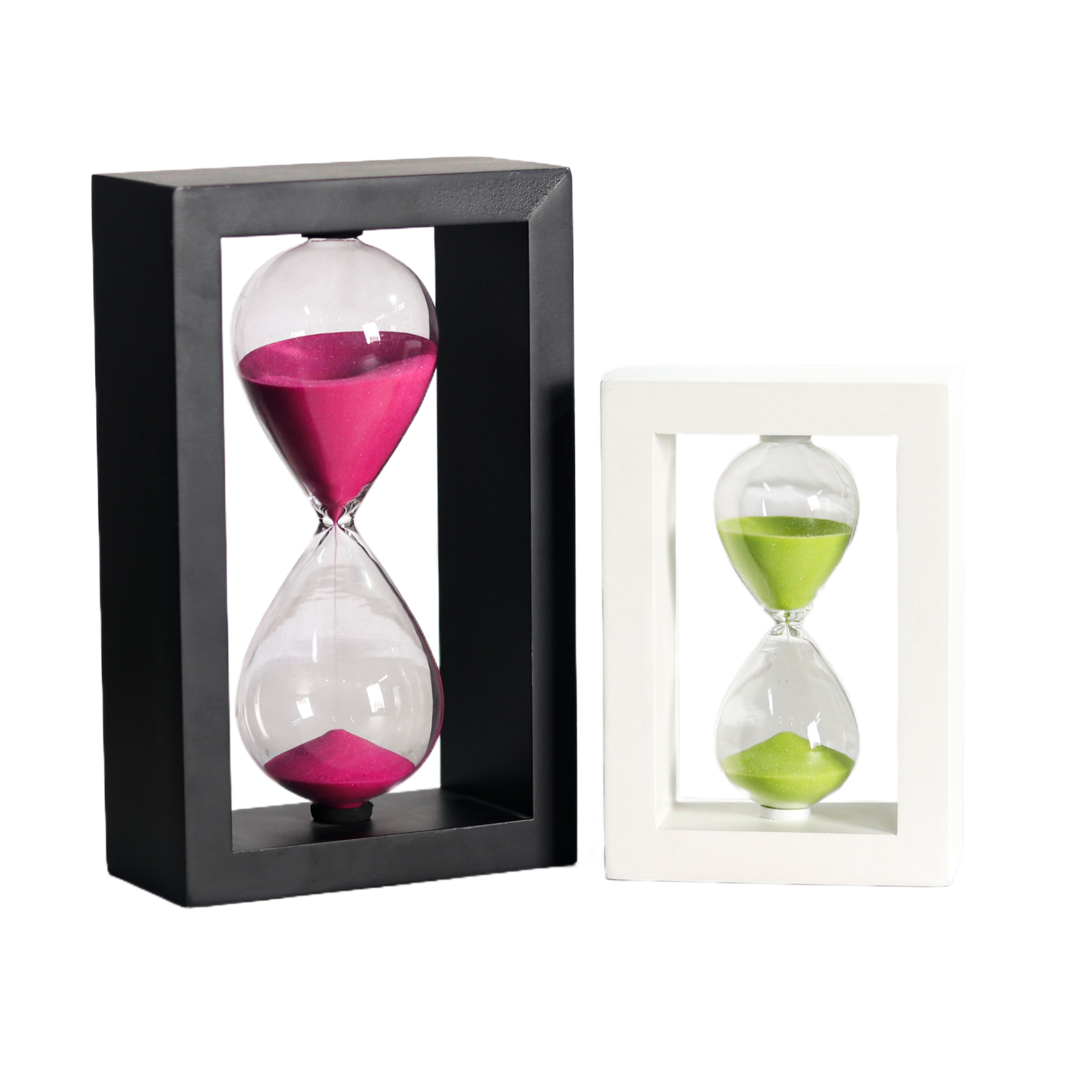 Custom tea wood frame hourglass